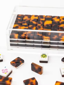 New American Mahjong Tiles With Tortoiseshell Pattern Two Layer Acrylic for Indoor <b>Entertainment</b> and Parties - Product Image 4