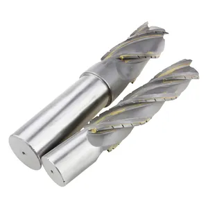 Super hard straight shank wave edge milling cutter 6-20mm four-edged Inlaid alloy corn rough leather end mill