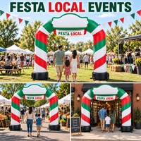 Arche gonflable publicitaire de gros pour événements locaux avec panneau signalétique pour l'entrée de foires communautaires, festivals gastronomiques et événements de rue