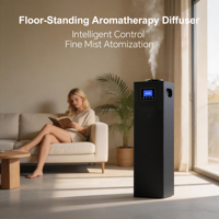 Diffuseur d'arômes électrique portable sur pied en métal, double liquide (huile et eau), capacité 1000 ml, contrôle par application et tactile