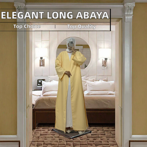 Solid Long Sleeve Loose Maxi <b>Dress</b> <b>Women</b> Open Front Breathable Polyester Abaya Islamic Clothing Dubai Robe Caftan Jilbabs <b>Kaftan</b> - Product Image 2