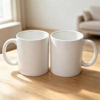 Tasses à café en céramique personnalisées avec impression par transfert thermique, 320 ml, 11 oz, vaisselle en porcelaine vierge, gobelets à eau pour l'exportation
