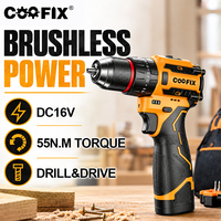 Perceuse à percussion sans fil COOFIX DC16.8V, moteur sans balais, couple maximal de 55 N.m, clé électrique, facile pour le perçage et le vissage