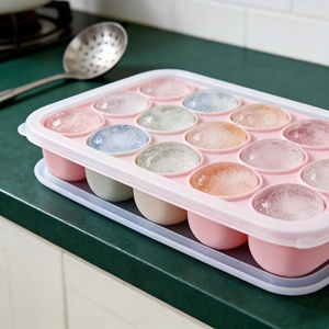 Venta al por mayor: Bandeja de silicona de alta calidad para cubitos de hielo de fácil desmolde, con 15/24 rejillas, molde de silicona personalizado para hielo. - Product Image 2