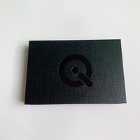 Boîte à cartes de crédit magnétique de luxe personnalisée, noire mate, logo UV, double couche, boîte à cartes cadeaux VIP pour la promotion