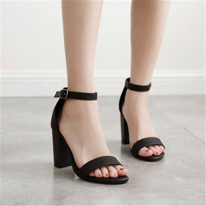 Elegantes Sandalias de Tacón Alto con Plataforma y Diseño de Correa en el Tobillo, Punta Cuadrada Abierta, Verano 20206 - Product Image 4