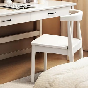 Bắc Âu hiện đại tất cả các ghế ăn gỗ rắn với ghế da nhà văn phòng phòng ngủ nghiên cứu máy tính bàn ghế với giải trí tựa lưng - Product Image 3