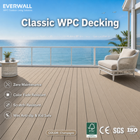 Tablas de Terraza WPC de Alta Resistencia Everwall, Planchas Compuestas Resistentes a Impactos, Duraderas, con Ranuras, para Pisos Exteriores