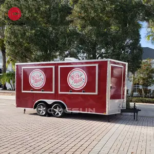 Eiscreme Street Food-Service-Wagen mobiler Schnellimbiss-Anhänger Standard-BBQ-Ladgetruck New York USA für Long Beach Weizenmehl