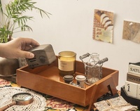 Plateau de rangement personnalisé en bois laqué moderne et durable avec pieds pour salon, cuisine, décoration intérieure, bureau multifonction
