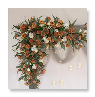 Automne Automne Orange Foncé Rouge Marron Couleur Fleurs Artificielles Arrangement Centres De Table Automne Fleurs De Mariage pour La Décoration De Mariage