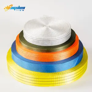 Pabrik Cina disesuaikan warna dan panjang Polyester anyaman sling polyester anyaman untuk ratchet tie down tali