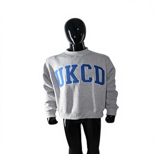 Sweat-shirt à col roulé avec logo UKCD, gris, en polaire, surdimensionné, unisexe, décontracté, vêtements d'automne, streetwear, vêtements à marque privée - Product Image 3