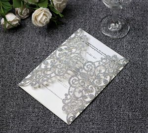 Mới nhất thiết kế bạc long lanh cắt laser lời mời thẻ long lanh giáng sinh chào đón thẻ cho các sự kiện tùy chỉnh lời mời sinh nhật - Product Image 5
