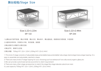 Scène en alliage d'aluminium modulaire portable pour les événements intérieurs/extérieurs Scène légère pliable d'assemblage facile pour les performances