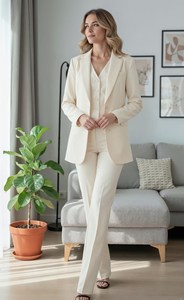 Conjunto de Blazer, Chaleco y Pantalón para Mujer, Traje de Tres Piezas, Ropa Formal de Trabajo, Atuendo Ejecutivo para Oficina y Eventos - Product Image 3