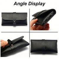 Étui à lunettes carré classique personnalisé en gros avec logo sur mesure, pochette de rangement portable en cuir PU de luxe anti-poussière pour lunettes de soleil