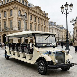 Popular Coche Eléctrico Clásico Blanco de 5+1 Plazas para Turismo Panorámico y Eventos de Boda - Product Image 2