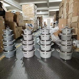 Duurzame 10-delige antiaanbak kookset 20 24 28 32cm granieten coating gietijzeren braadpan en 28cm ondiepe soep pan voor groothandel - Product Image 2