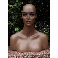 Manekin Kepala dan Bahu Plastik Realistis Gaya Eropa Merk JIEYAO Model J-M-09 untuk Pajangan Wig Wanita, Grosir Laris Manis