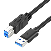 Kabel USB 3.0 A ke B 1M 2M 3M 5M Super Speed USB 3.0 A-B untuk Scanner, Printer, Hard Drive Eksternal, dan Lainnya