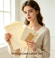 Ensemble de papier à lettres et d'enveloppes vintage, cadeau romantique pour elle