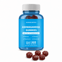 Gummies à l'ashwagandha avec vitamine D2 pour un sommeil calme - Relaxation et soutien de l'humeur, végétaliennes pour hommes et femmes, directement de l'usine