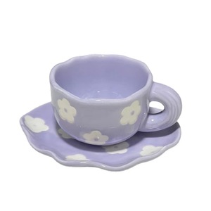 Tazza da tè in ceramica dipinta a mano stile nordico e piattino tazza da caffè personalizzata per tè al latte tazze e piattini - Product Image 3