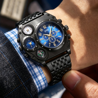 Ensemble de 4 montres à quartz pour hommes, port décontracté, cadeau d'anniversaire PRO06