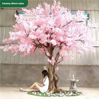 SPAC01 Pohon Sakura Dekoratif Buatan dari Sutra, Pohon Bunga Sakura Palsu, Dekorasi Pohon Pernikahan Tiruan