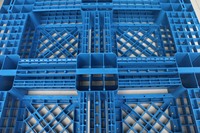 Palette en plastique HDPE NEXARA Euro simple face, charge statique 4000 kg, 1100*1100*150 mm, grille, entrée 4 voies pour le stockage