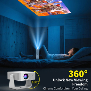 Projecteur intelligent N8 Android 11.0, double WiFi, mise en miroir sans fil, <span class=keywords><strong>Airplay</strong></span>, Miracast, 720P natif, projecteur vidéo 4K pour téléphone - Product Image 5