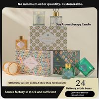 Ensemble de bougies diffuseur de roseaux en cire de soja sans feu et personnalisé de style moderne boîte-cadeau d'aromathérapie pour parfum d'hôtel boîte de roseaux d'huile essentielle