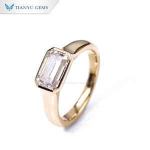 Joyería fina Nueva Plata esterlina Anillo de compromiso de oro sólido Puro 14K 18K 10K Anillo DE BODA DE ORO Anillos de eternidad - Product Image 3