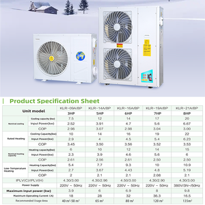 Système CVC Pompe <span class=keywords><strong>à</strong></span> chaleur air-eau EVI Full DC Inverter Hybride AC/DC Solaire avec WiFi Automatique R410A Classe A+++ Acier inoxydable - Product Image 5