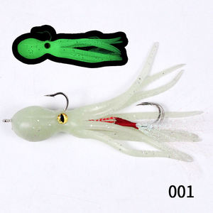 ปลาน้ำเค็มขนาด21กรัมกระโปรงปลาหมึกทำจากซิลิโคนอ่อนนุ่ม6สีเรืองแสง110มม. เหยื่อปลาหมึกนิ่มวัสดุ <span class=keywords><strong>TPE</strong></span> - Product Image 1