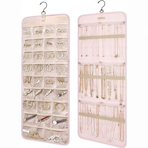 Custom Logo Hanging Jewelry Organizer with 32 Pockets 3 Layers Metal Hooks Double-Sided Design for Jewelry Storage - Product Image 3