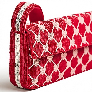 Bolso de mano ligero de moda con pedrería y cuentas, cartera de noche de acrílico con correa de cadena y cremallera para regalo de boda o fiesta - Product Image 4
