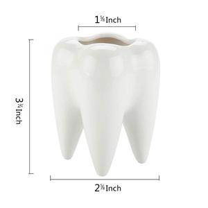 Ceramica vaso da fiori Dente Succulente Pentole 3-Pack, Carino <span class=keywords><strong>Bianco</strong></span> In Ceramica Fioriera Cactus Pianta in Vaso, penna creativa Della Matita Titolare - Product Image 3