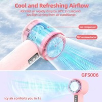 Mini ventilateur rechargeable haute puissance avec 100 vitesses de vent réglables, écran numérique et fonction de refroidissement portable à main.
