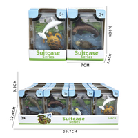 Nouveauté : Figurines PVC personnalisées, jouets miniatures d'animaux, ensemble de valises et boîtes de rangement, cadeaux de Noël, petits animaux de zoo