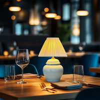 Lampes de table en céramique contemporaines, rechargeables, décoration d'intérieur, luxe, villa, hôtel, chambre à coucher, lampe de chevet sans fil, lampe de bureau LED