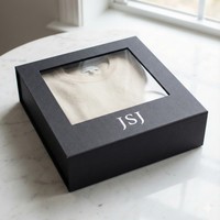 Caja Rígida de Cartón Negra de Lujo para Regalos de Padrinos de Boda con Cierre Magnético y Elegante Laminado Mate