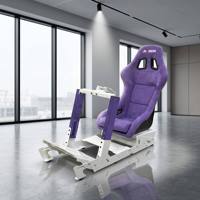 Cockpit de simulateur de course avec siège baquet, support de volant réglable, support de pédalier, cadre de jeu en profilé aluminium pour PC et PS5