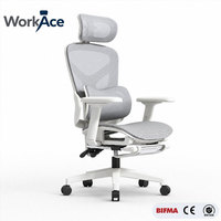 Silla de Oficina Ergonómica con Sistema de Soporte Lumbar, Asiento de Malla Transpirable, Certificación BIFMA CE EN1335, Respaldo Alto, para Oficina Ejecutiva y Hogar, de Plástico