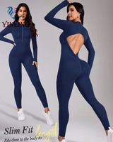 Nouveaux Styles Fitness Body Workout Femmes Gym Sport One Piece Yoga Zipper Jumpsuits