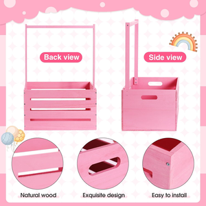Cestino in legno Baby Shower cesta armadio con manico e ghirlanda custodia cesto regalo per ragazze <span class=keywords><strong>nome</strong></span> personalizzato - Product Image 2