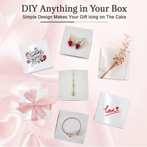 Boîtes d'emballage de bijoux de luxe imprimées sur mesure avec insert en mousse de velours pour petits anneaux, boucles d'oreilles, colliers, emballage de bijoux - Product Image 4