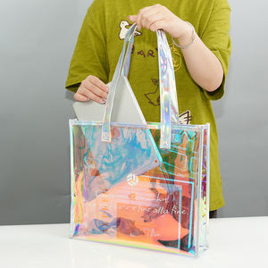 Venda quente Impermeável Seco Holográfico Personalizado Toiletry Bag Shower PVC Tote Bag - Product Image 1