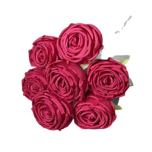 Bouquet de roses royales artificielles à 7 têtes, en soie, pour mariage, décorations, accessoires de photographie en extérieur, décoration intérieure - Product Image 5